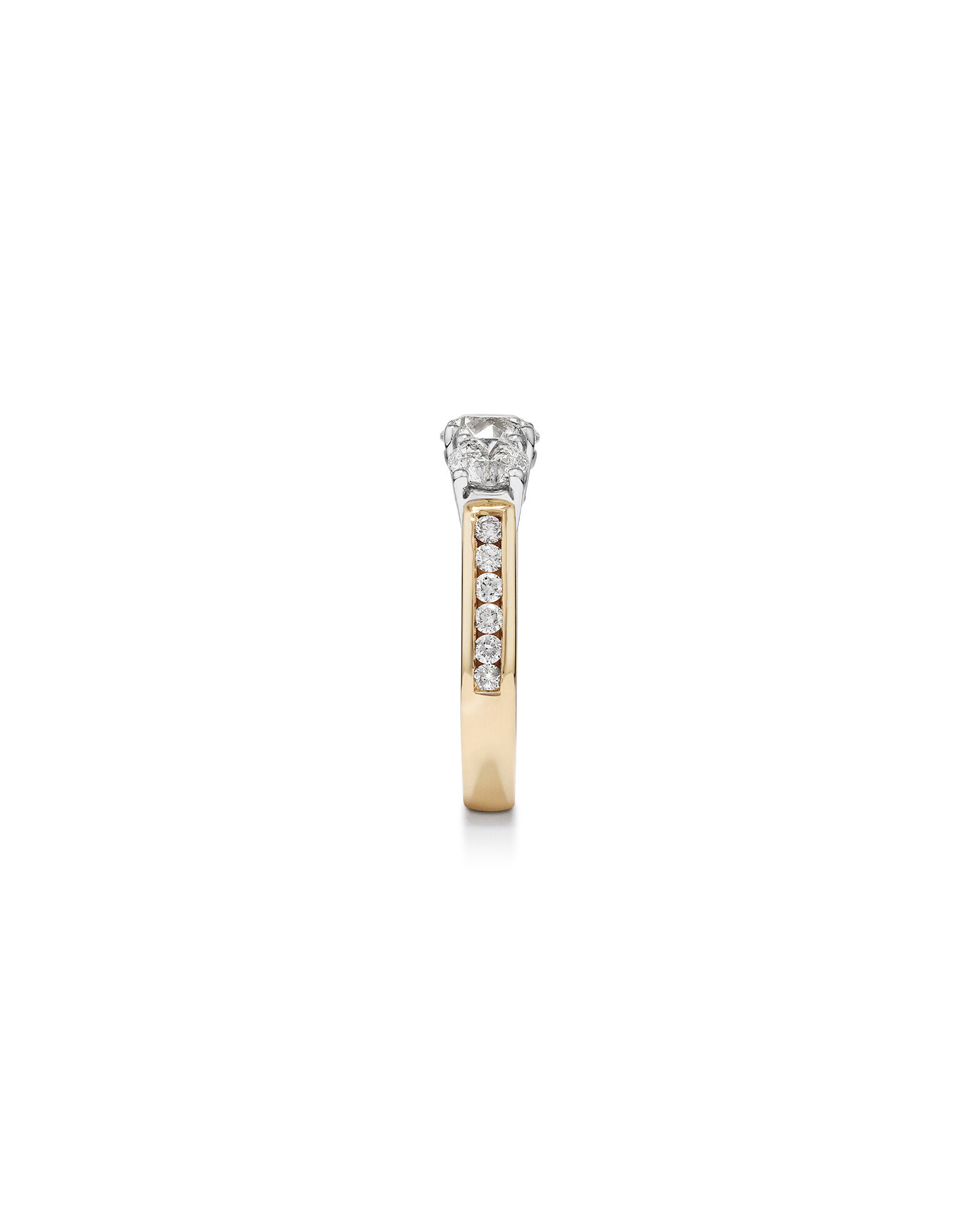 2.00 Carat TW Three Stone Round Brilliant Diamond Engagement Ring in 14kt Yellow and White Gold