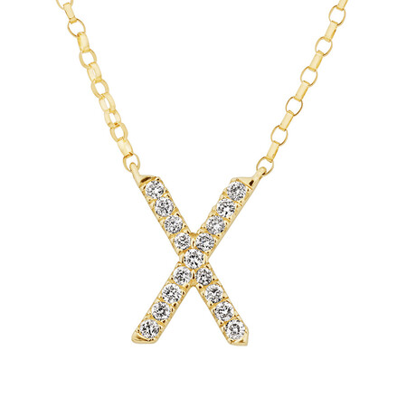 "X" Initial Necklace with 0.10 Carat TW of Diamonds in 10kt Yellow Gold "X" Initial Necklace with 0.10 Carat TW of Diamonds in 10kt Yellow Gold