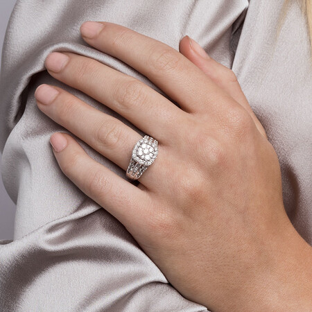 Engagement Ring with 1 1/2 Carat TW of Diamonds in 10kt White Gold Engagement Ring with 1 1/2 Carat TW of Diamonds in 10kt White Gold