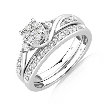 Promises of Love Bridal Set with 1/4 Carat TW of Diamonds in 10kt White Gold Promises of Love Bridal Set with 1/4 Carat TW of Diamonds in 10kt White Gold