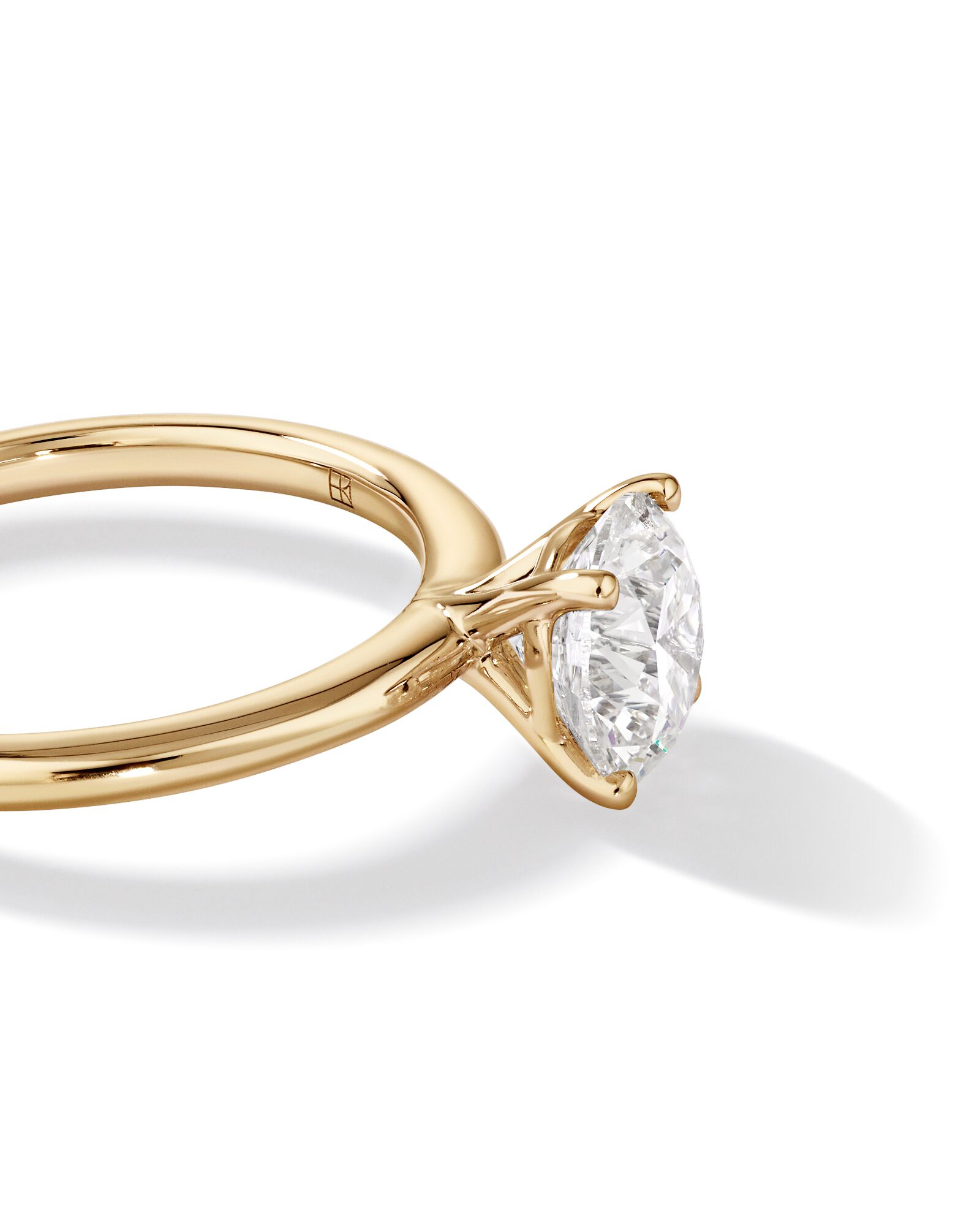 Bague de fiançailles solitaire ronde en diamant brillant de laboratoire TW de 1,50 carat en or jaune 14 carats