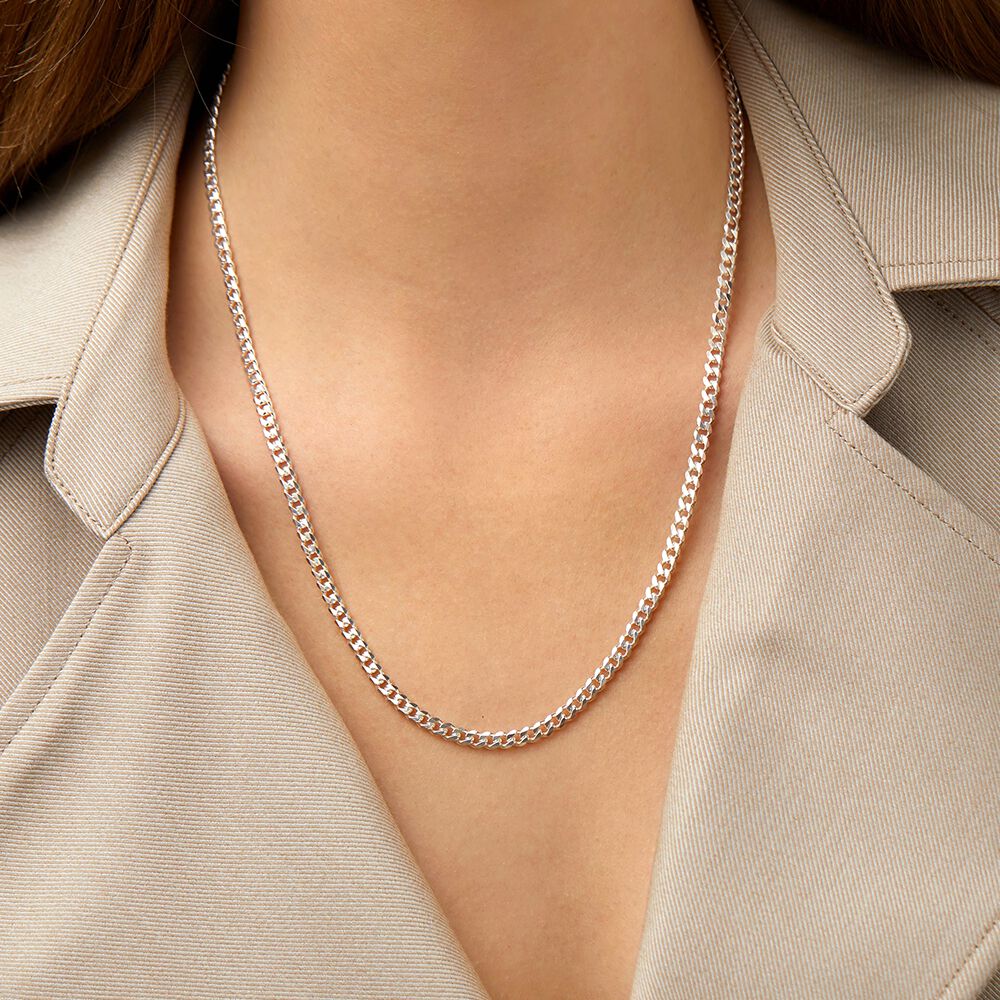 55cm (22") Curb Chain in 925 Sterling Silver