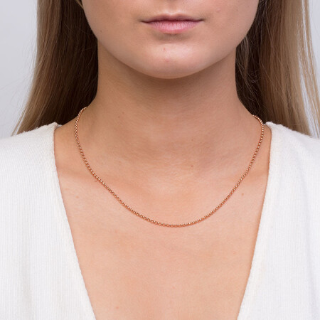 45cm (18") Hollow Rolo Chain in 10kt Rose Gold 45cm (18") Hollow Rolo Chain in 10kt Rose Gold