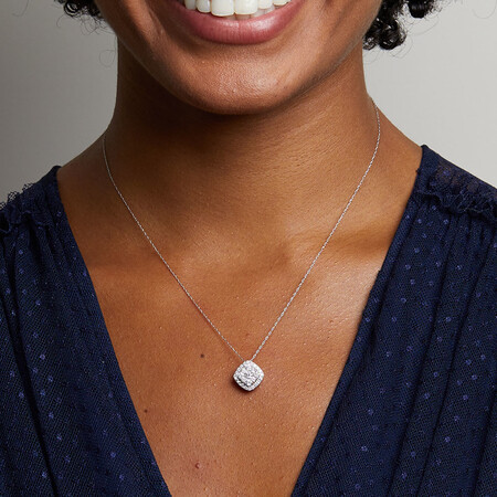 Pendant with 1 Carat TW of Diamonds in 10kt White Gold Pendant with 1 Carat TW of Diamonds in 10kt White Gold