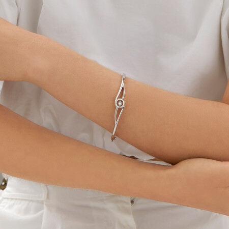 Everlight Bangle with 0.15 Carat TW of Diamonds in Sterling Silver Everlight Bangle with 0.15 Carat TW of Diamonds in Sterling Silver