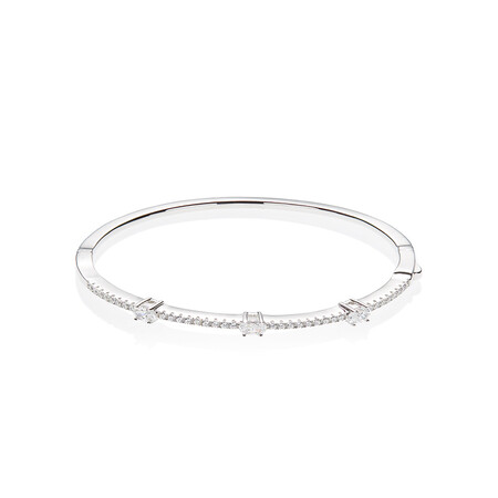 Bangle with White Cubic Zirconia in Sterling Silver Bangle with White Cubic Zirconia in Sterling Silver