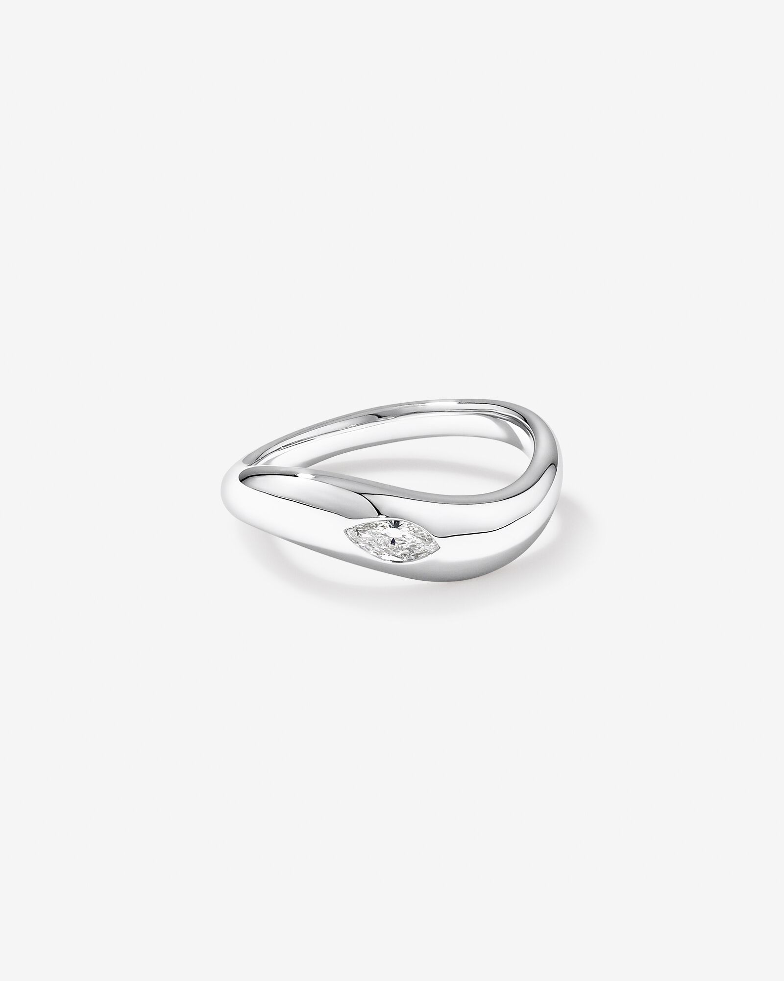 0.20 Carat TW Laboratory-Grown Marquise Diamond Swirl Ring in Sterling Silver