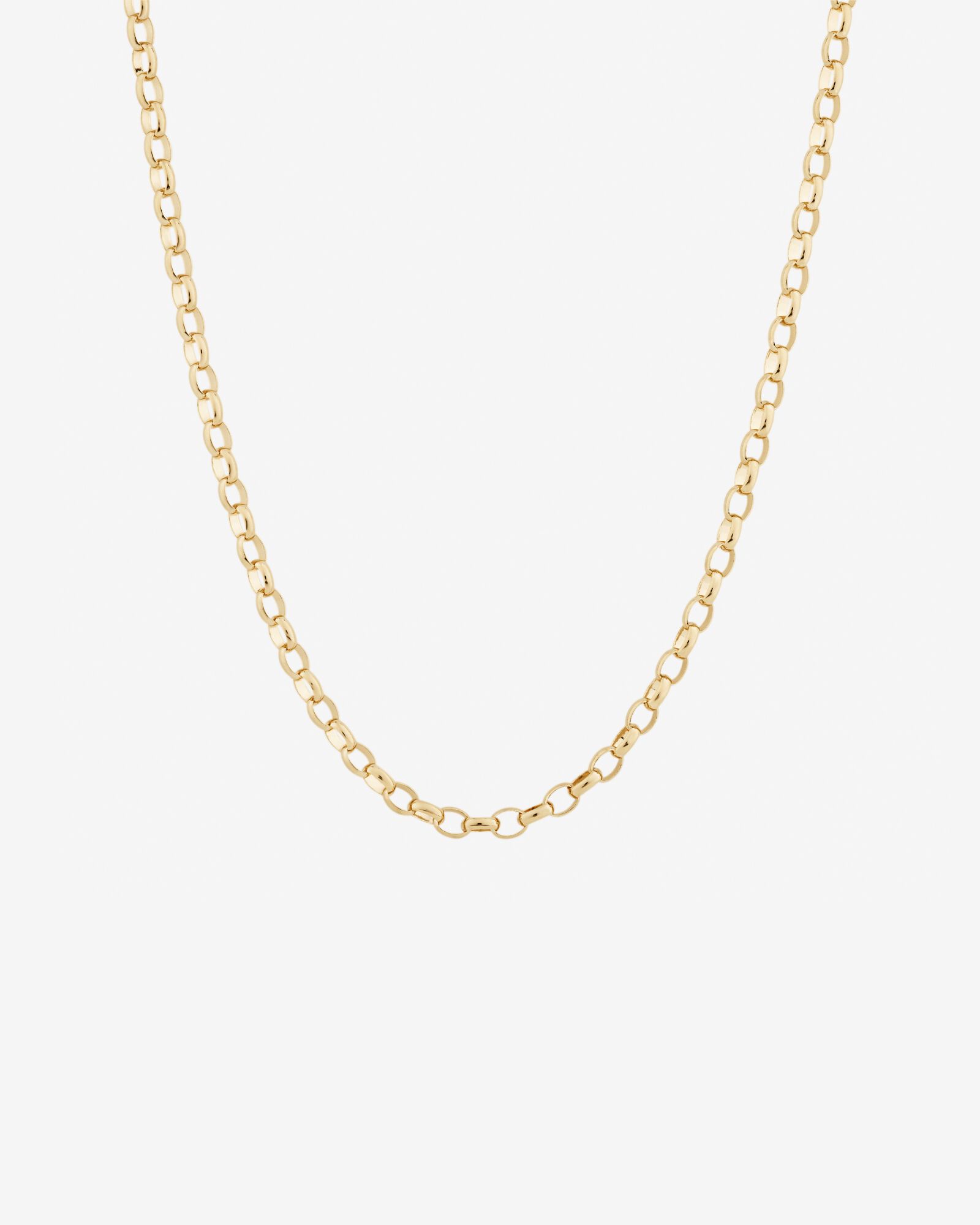 55cm (22") Solid Oval Belcher Chain 10kt Yellow Gold