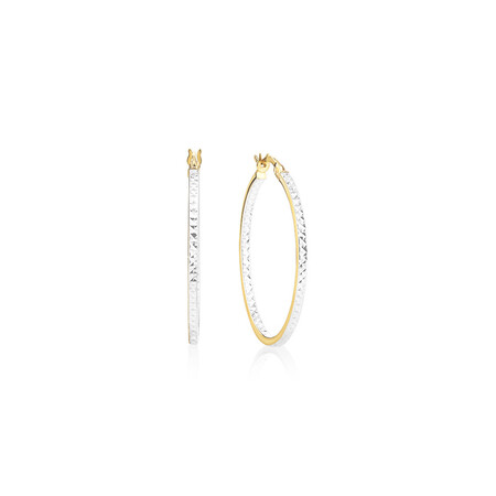 Hoop Earrings in 10kt Yellow & White Gold Hoop Earrings in 10kt Yellow & White Gold
