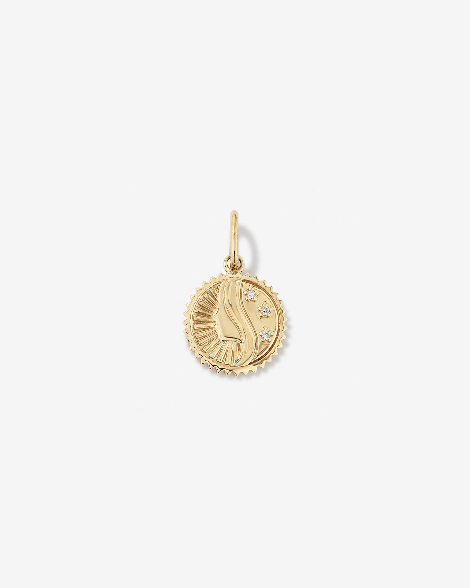 Diamond Accent Virgo Zodiac Pendant in 10kt Yellow Gold
