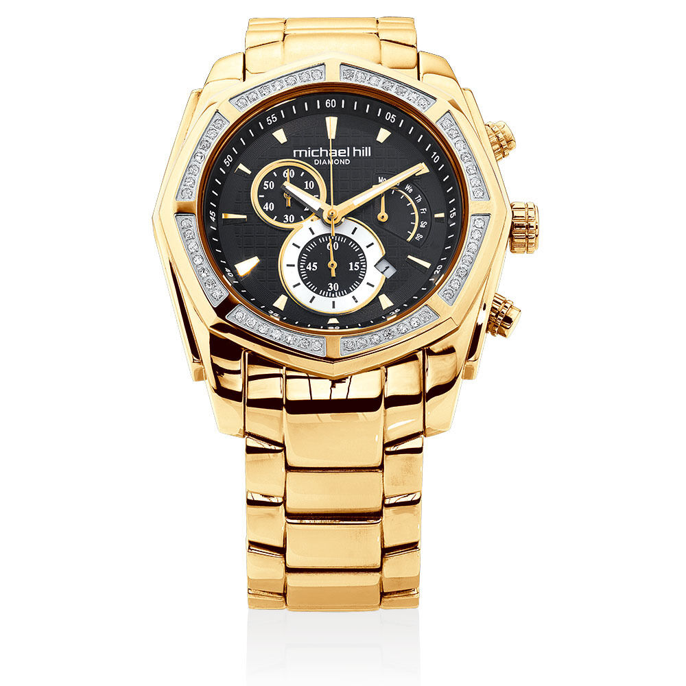 Michael hill gold watch with diamonds 2025