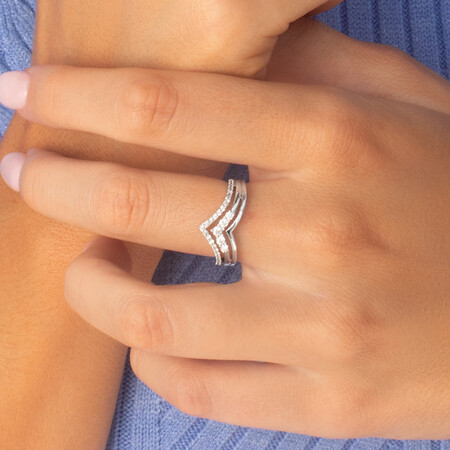 Chevron Ring with 1/3 Carat TW of Diamonds in 10kt White Gold Chevron Ring with 1/3 Carat TW of Diamonds in 10kt White Gold