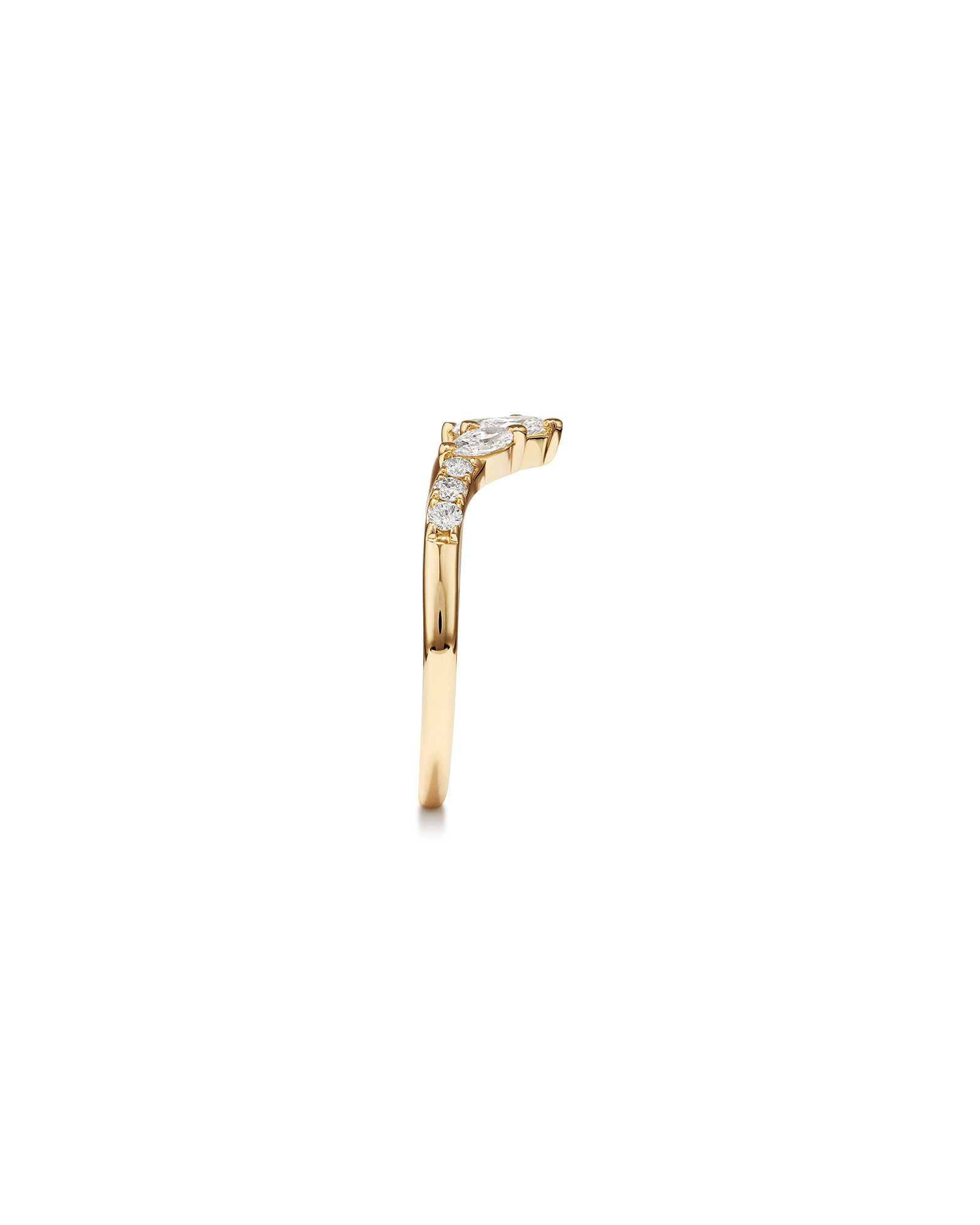 Alliance en or jaune 14 K avec diamants totalisant 0,38 ct