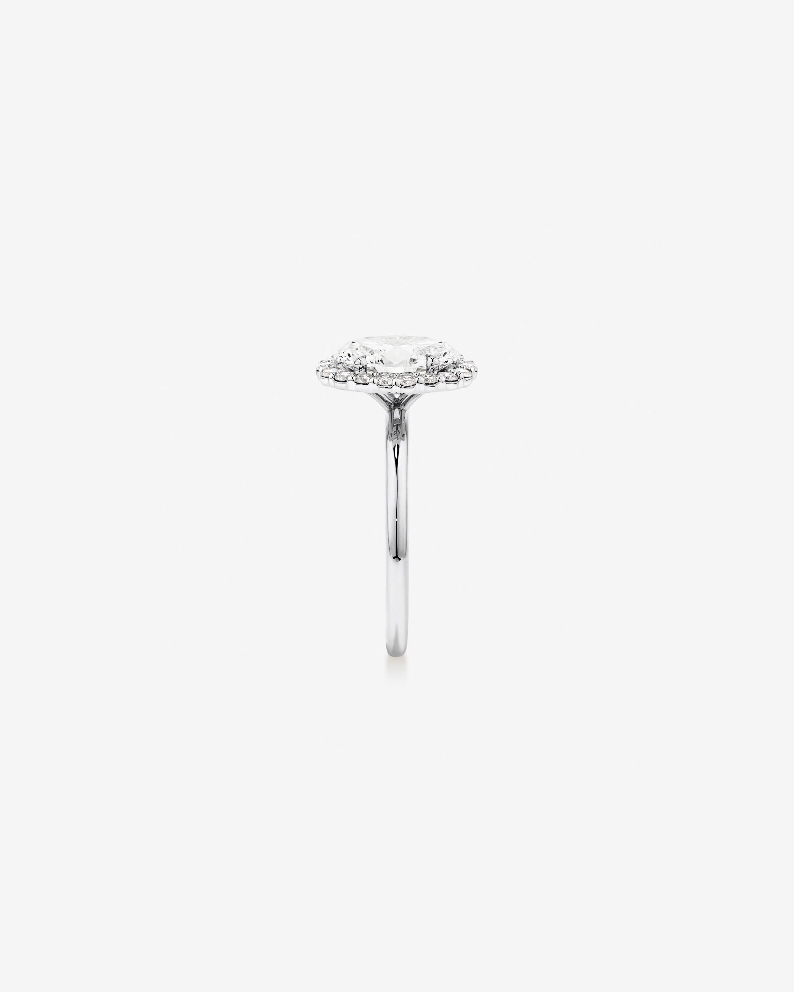 2.34 Carat TW Oval Cut Laboratory-Grown Diamond Halo Engagement Ring in 14kt Gold