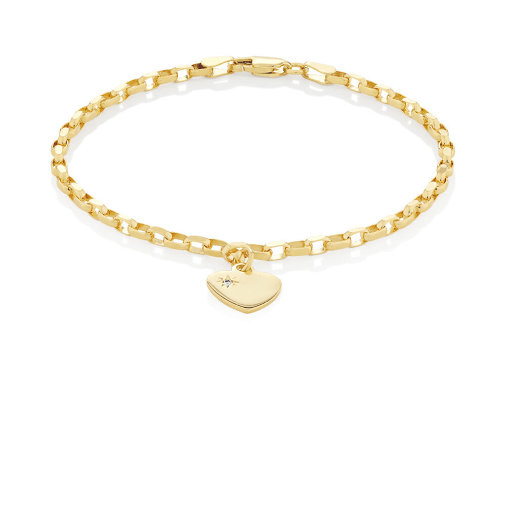 Diamond Set Belcher Bracelet in 10kt Yellow Gold