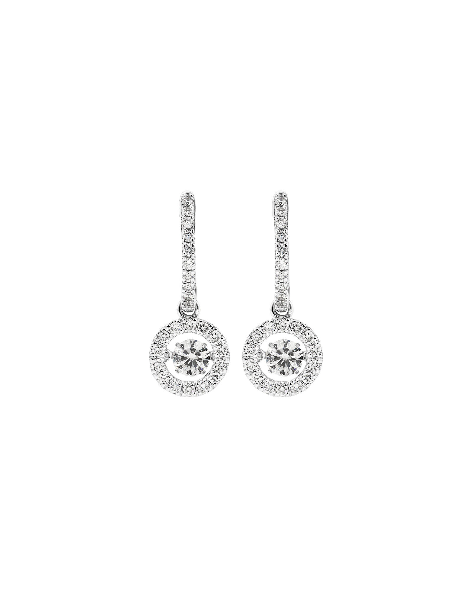 Lume Lab Round Huggie Earrings with 1.00 Carat TW of Laboratory-Grown Diamonds in 10kt White Gold