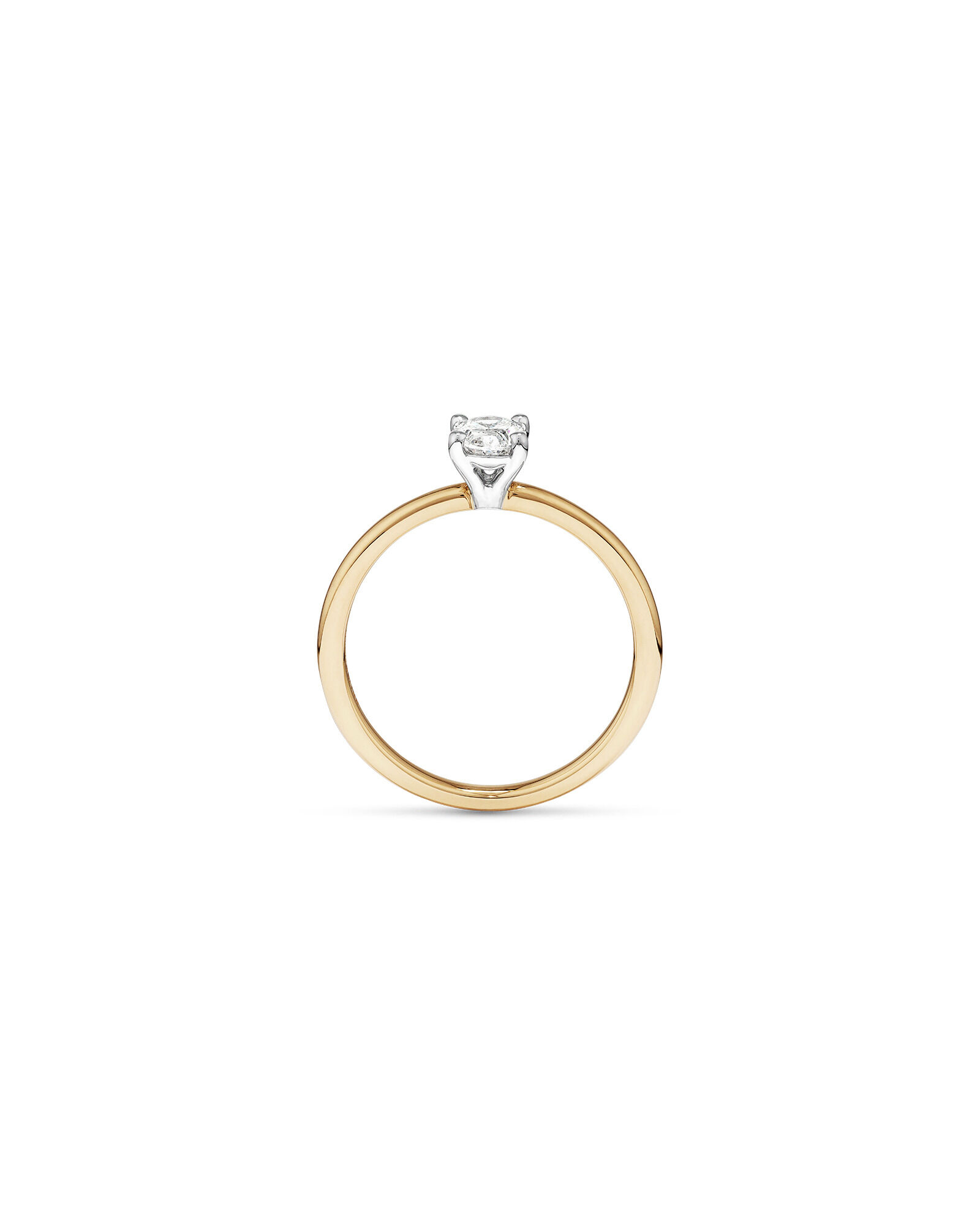 Solitaire Engagement Ring with 0.50 Carat TW of Diamonds in 18kt Yellow and White Gold