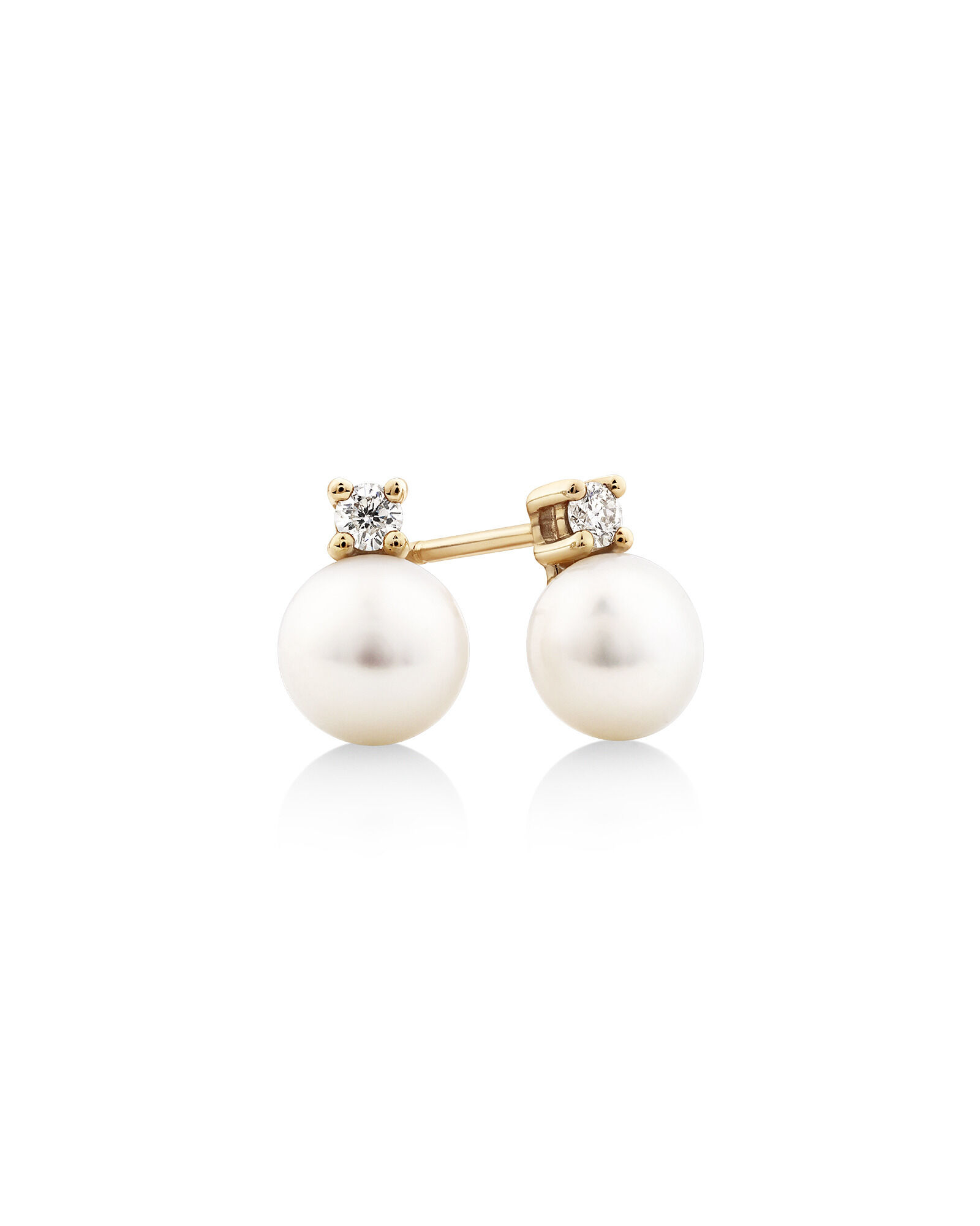 Drop Earrings with Cultured Freshwater Pearl Diamond in 10kt Yellow Gold