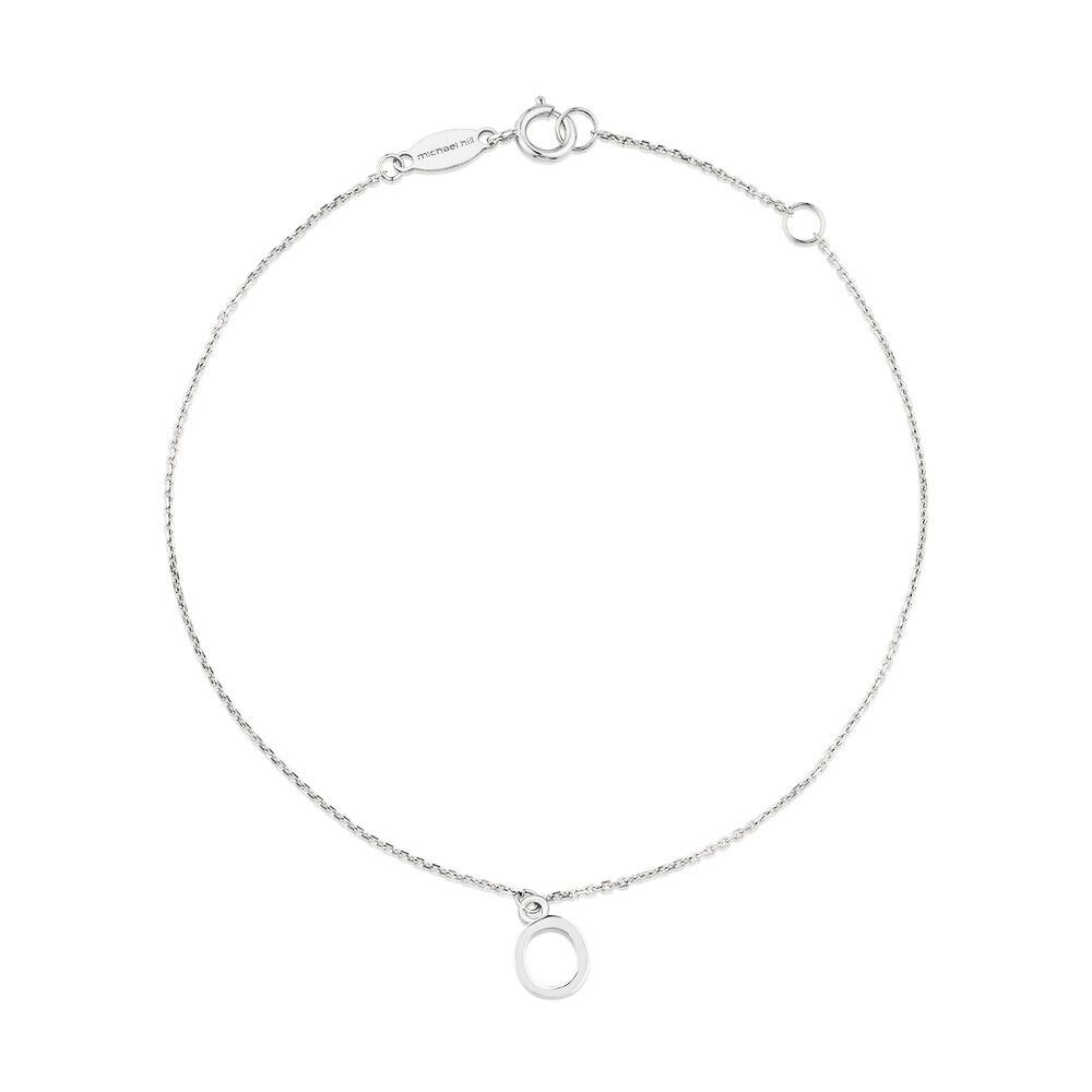 19cm (7.5") O Initial Bracelet in Sterling Silver