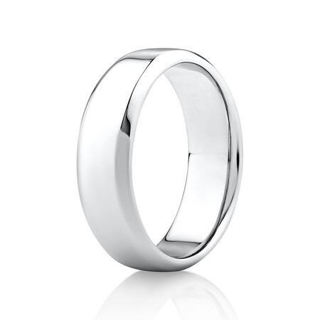 7mm Flat Bevelled Wedding Band in Sterling Silver 7mm Flat Bevelled Wedding Band in Sterling Silver