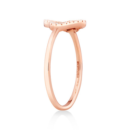 4 Leaf Clover Ring With Diamonds In 10kt Rose Gold 4 Leaf Clover Ring With Diamonds In 10kt Rose Gold