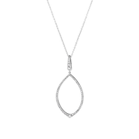 Deco Pendant Necklace with 0.75 Carat TW of Diamonds in 10kt White Gold Deco Pendant Necklace with 0.75 Carat TW of Diamonds in 10kt White Gold