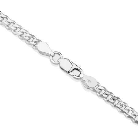 55cm (22") 4mm-4.5mm Width Curb Chain in Sterling Silver 55cm (22") 4mm-4.5mm Width Curb Chain in Sterling Silver