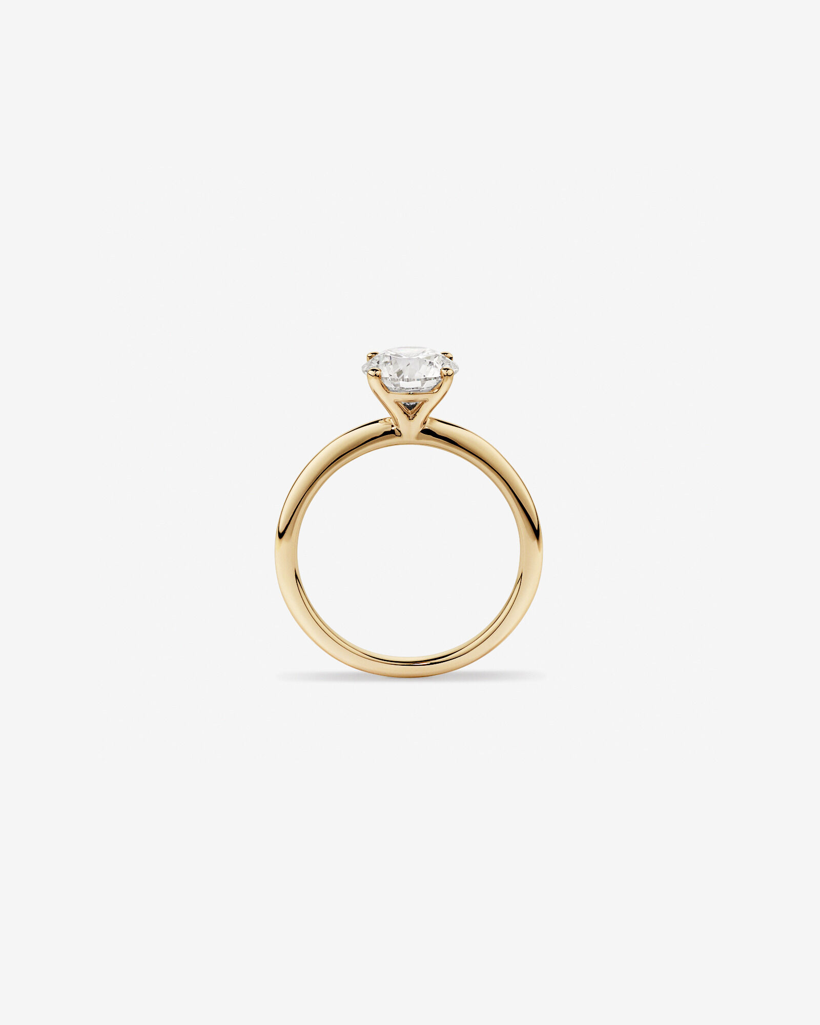 Bague de fiançailles solitaire ronde en diamant brillant de laboratoire TW de 1,50 carat en or jaune 14 carats