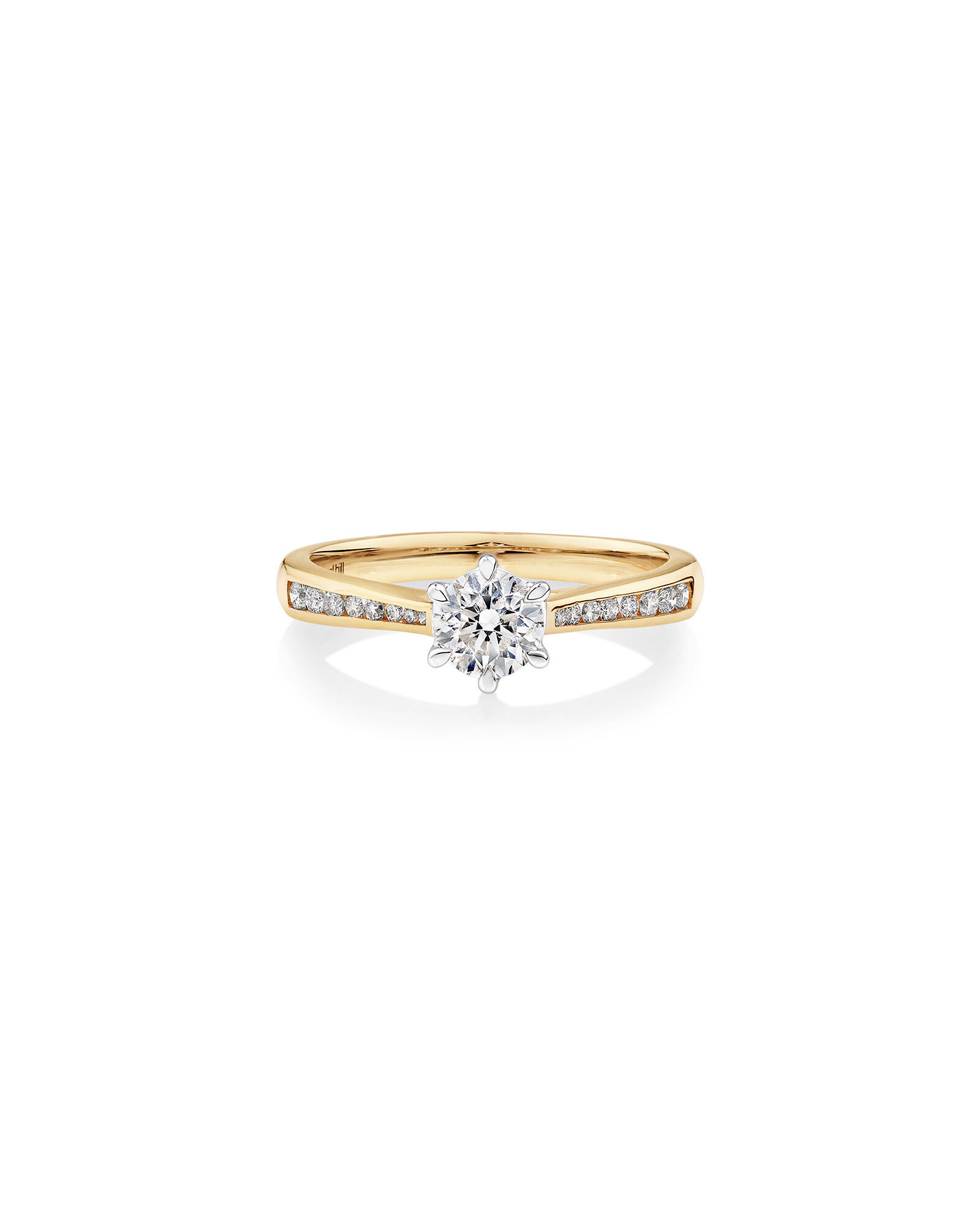 Ring with 0.73 Carat TW of Diamonds in 14kt Yellow White Gold