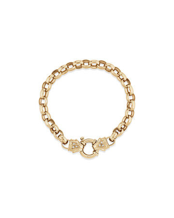 21cm (8.5") 7mm-7.5mm Width Diamond Set Bracelet in 10kt Yellow Gold 21cm (8.5") 7mm-7.5mm Width Diamond Set Bracelet in 10kt Yellow Gold