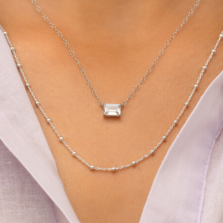 Necklace with Cubic Zirconia in Sterling Silver Necklace with Cubic Zirconia in Sterling Silver