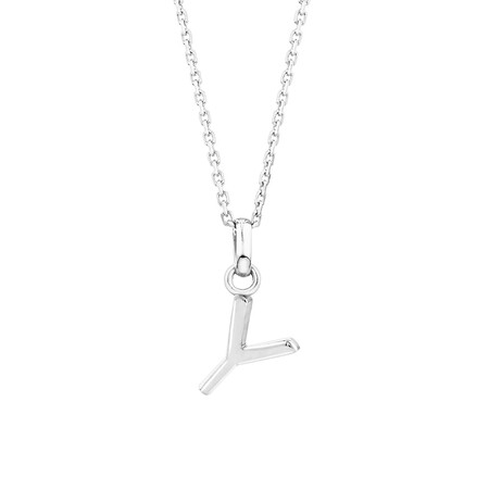 "Y" Initial Pendant in Sterling Silver