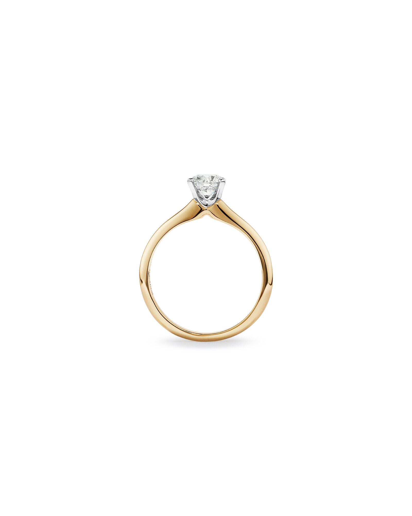 Certified Solitaire Engagement Ring with a 0.70 Carat TW Diamond in 14ct Yellow & White Gold
