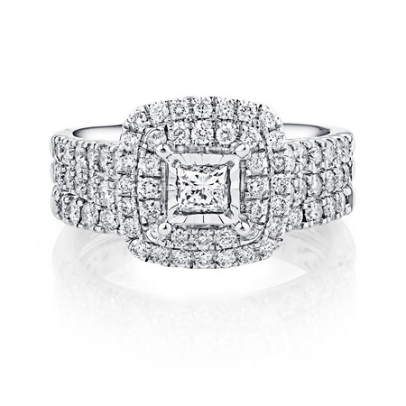 Bridal Set with 1 1/2 Carat TW of Diamonds in 14kt White Gold Bridal Set with 1 1/2 Carat TW of Diamonds in 14kt White Gold
