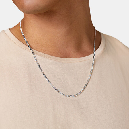 55cm (22") 2.5mm-3mm Width Curb Chain in Sterling Silver 55cm (22") 2.5mm-3mm Width Curb Chain in Sterling Silver