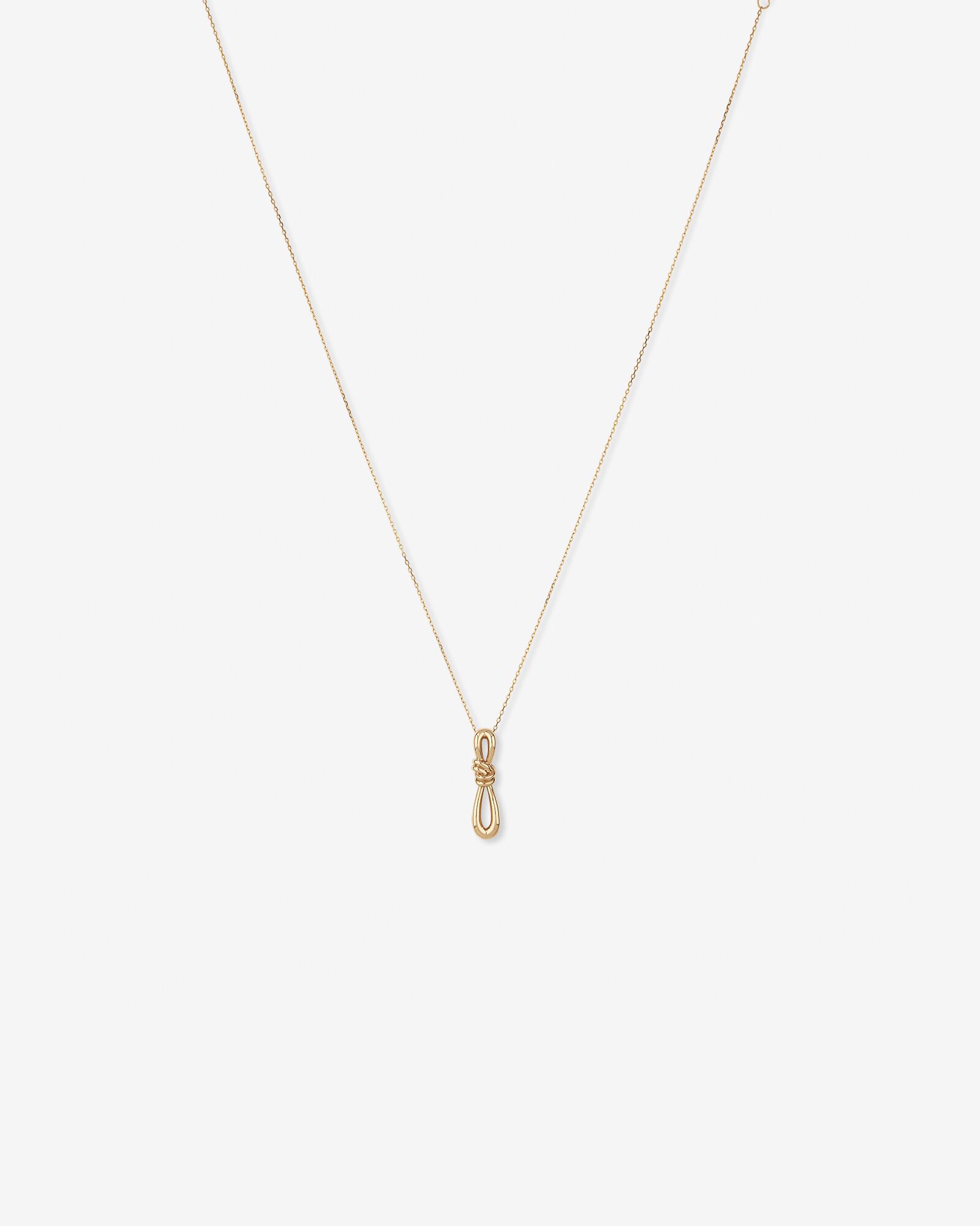 Vertical Sliding Knot Pendant Necklace in 10kt Yellow Gold