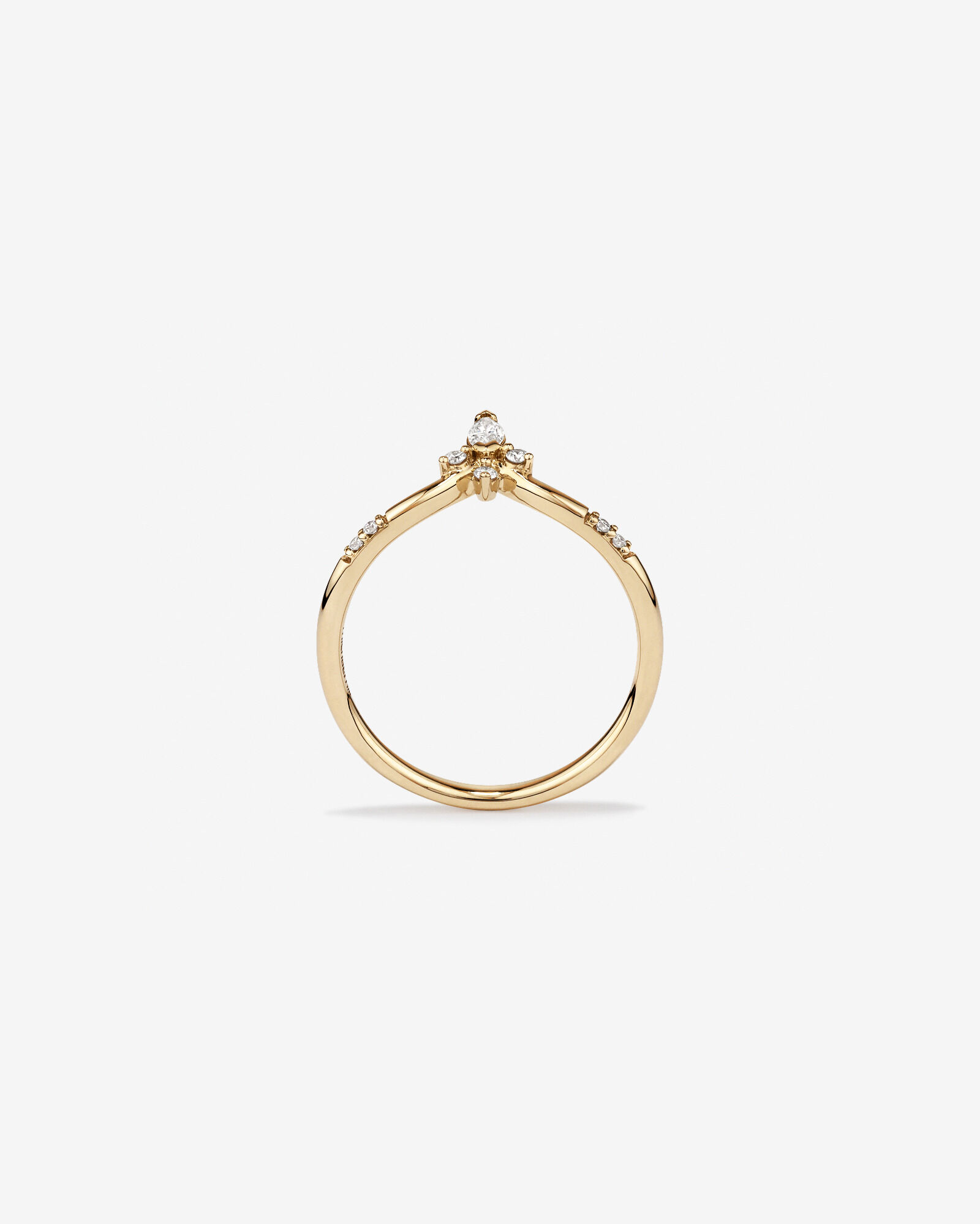 0.14 Carat TW Round Brilliant and Marquise Diamond Contoured Wedding Band in 14kt Yellow Gold