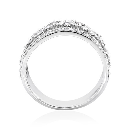 Three Row Ring with 1 Carat TW of Diamonds in 10kt White Gold Three Row Ring with 1 Carat TW of Diamonds in 10kt White Gold