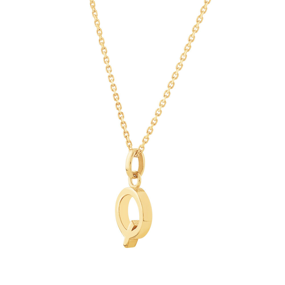 Q Initial Pendant in 10kt Yellow Gold