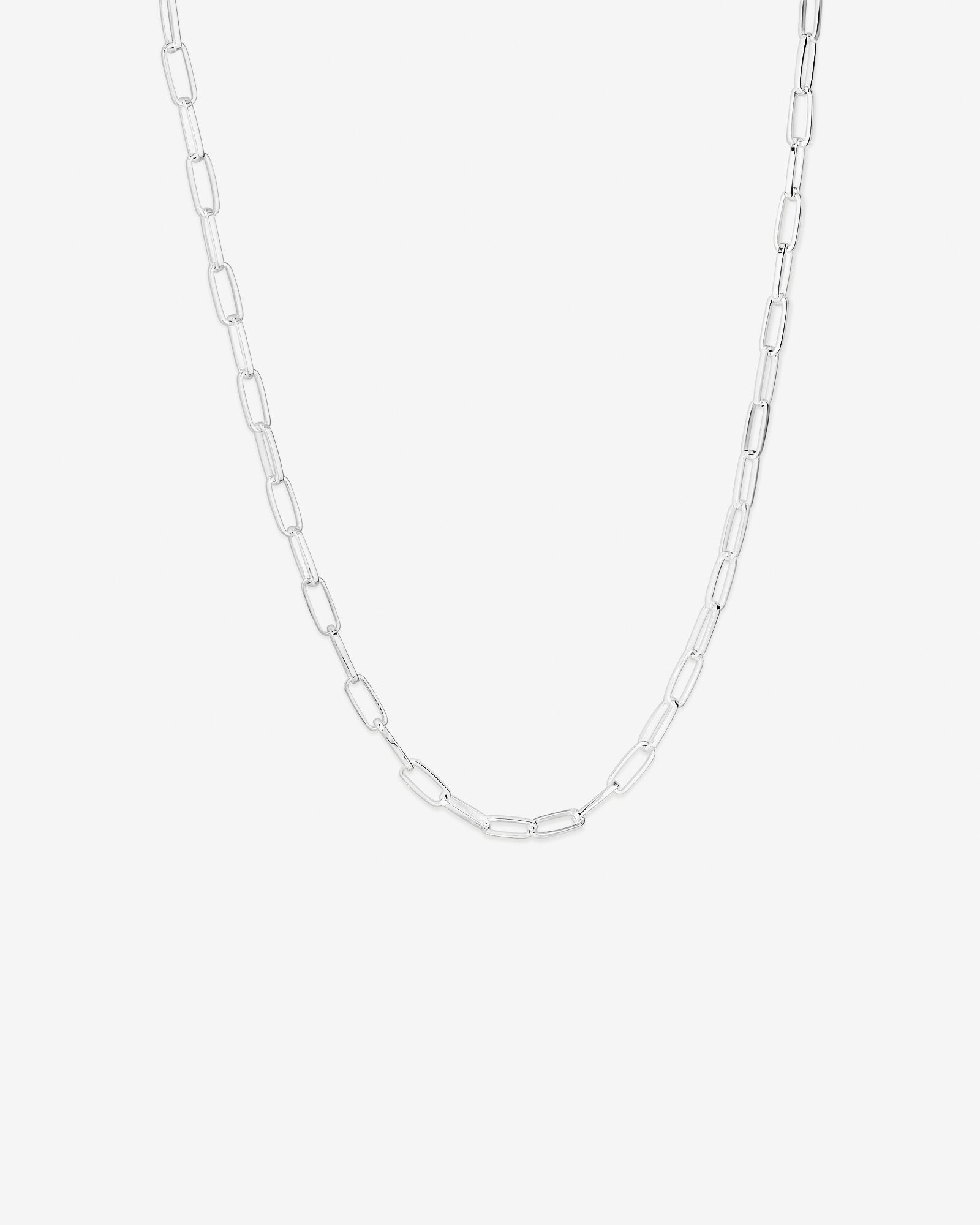 46cm (18.1”) 5.5mm-6mm Width Paperclip Chain in Sterling Silver