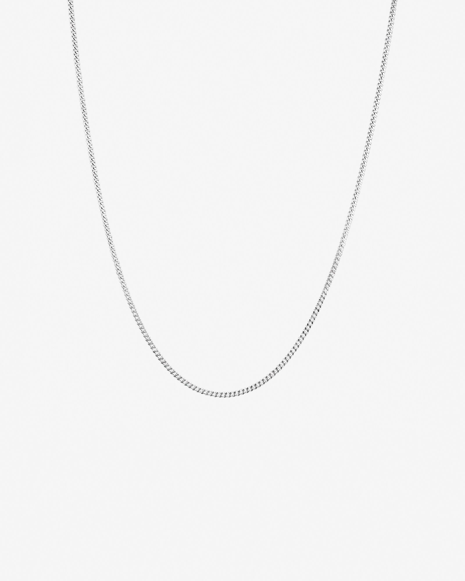 60cm (24") 1.5mm - 2mm Width Curb Chain in 925 Sterling Silver