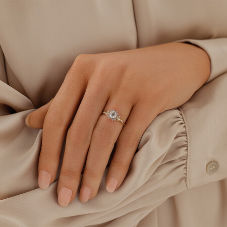 Scatter Halo Ring with 0.73 Carat TW of Diamonds in 14kt Yellow & White Gold Scatter Halo Ring with 0.73 Carat TW of Diamonds in 14kt Yellow & White Gold