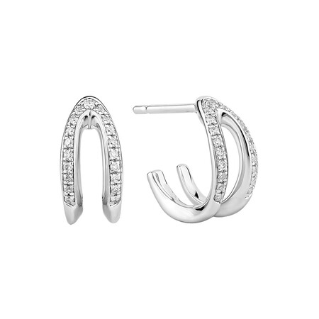 Mark Hill Wishbone Earrings with 0.16 Carat TW of Diamonds in Sterling Silver Mark Hill Wishbone Earrings with 0.16 Carat TW of Diamonds in Sterling Silver