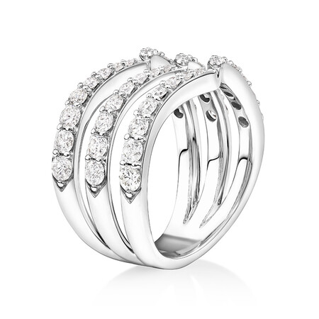 Deco Ring with 1.50 Carat TW of Diamonds in 10kt White Gold Deco Ring with 1.50 Carat TW of Diamonds in 10kt White Gold