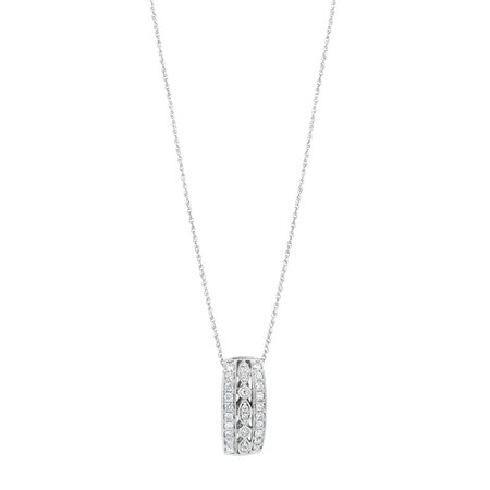 Three Row Pendant with 0.34 Carat TW of Diamonds in 10kt White Gold Three Row Pendant with 0.34 Carat TW of Diamonds in 10kt White Gold
