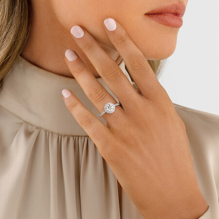 Engagement Ring with 1.38 Carat TW of Diamonds in 14kt White Gold Engagement Ring with 1.38 Carat TW of Diamonds in 14kt White Gold