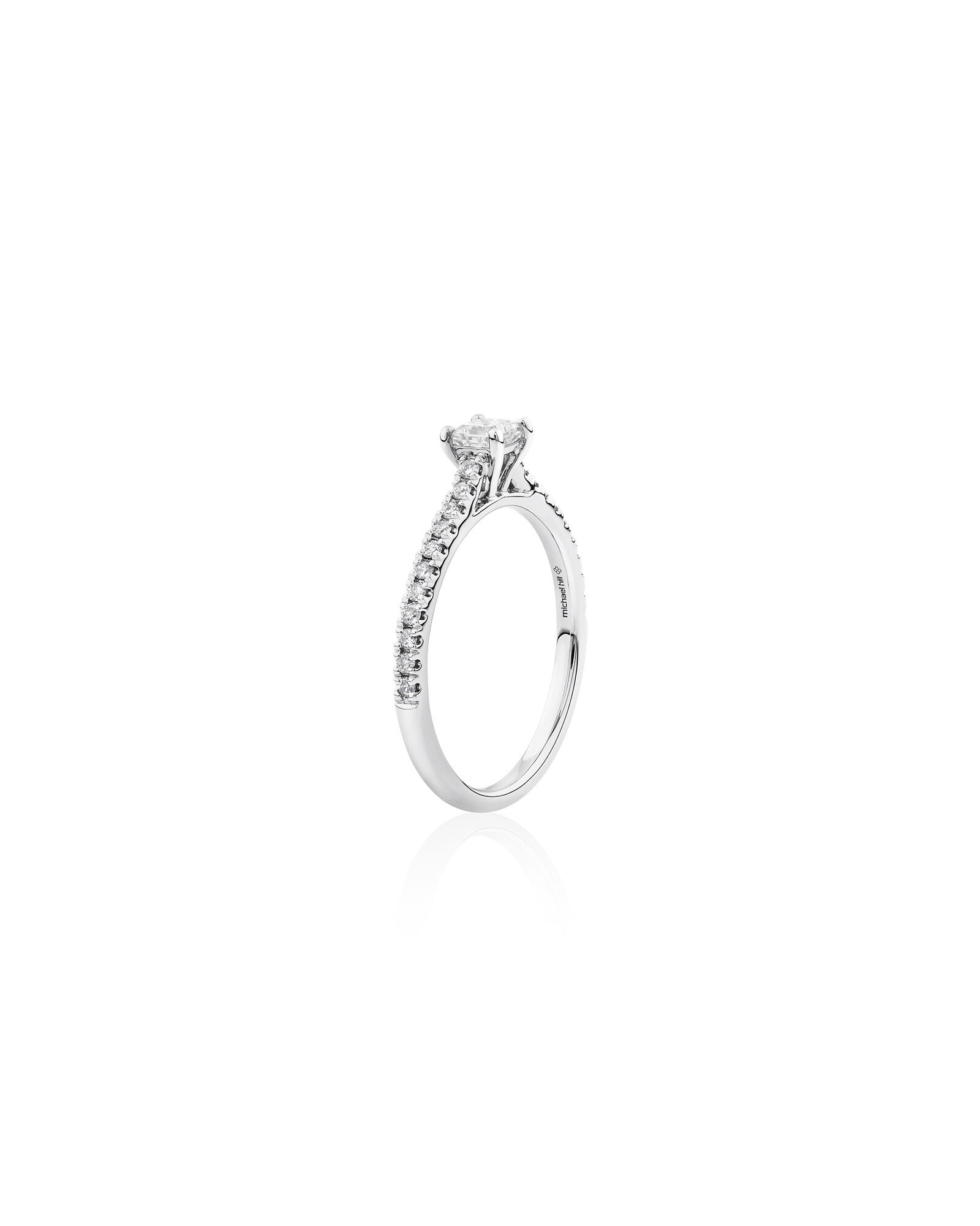 Engagement Ring with Carat TW Diamonds in 14kt White Gold