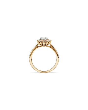 Oval Cluster Engagement Ring with 0.62 Carat TW Diamond in 14kt Yellow Gold Oval Cluster Engagement Ring with 0.62 Carat TW Diamond in 14kt Yellow Gold