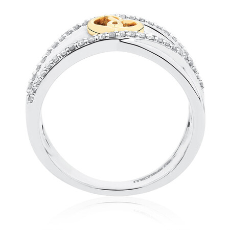 Infinitas Ring with 1/4 Carat TW of Diamonds in 10kt Yellow Gold & Sterling Silver Infinitas Ring with 1/4 Carat TW of Diamonds in 10kt Yellow Gold & Sterling Silver