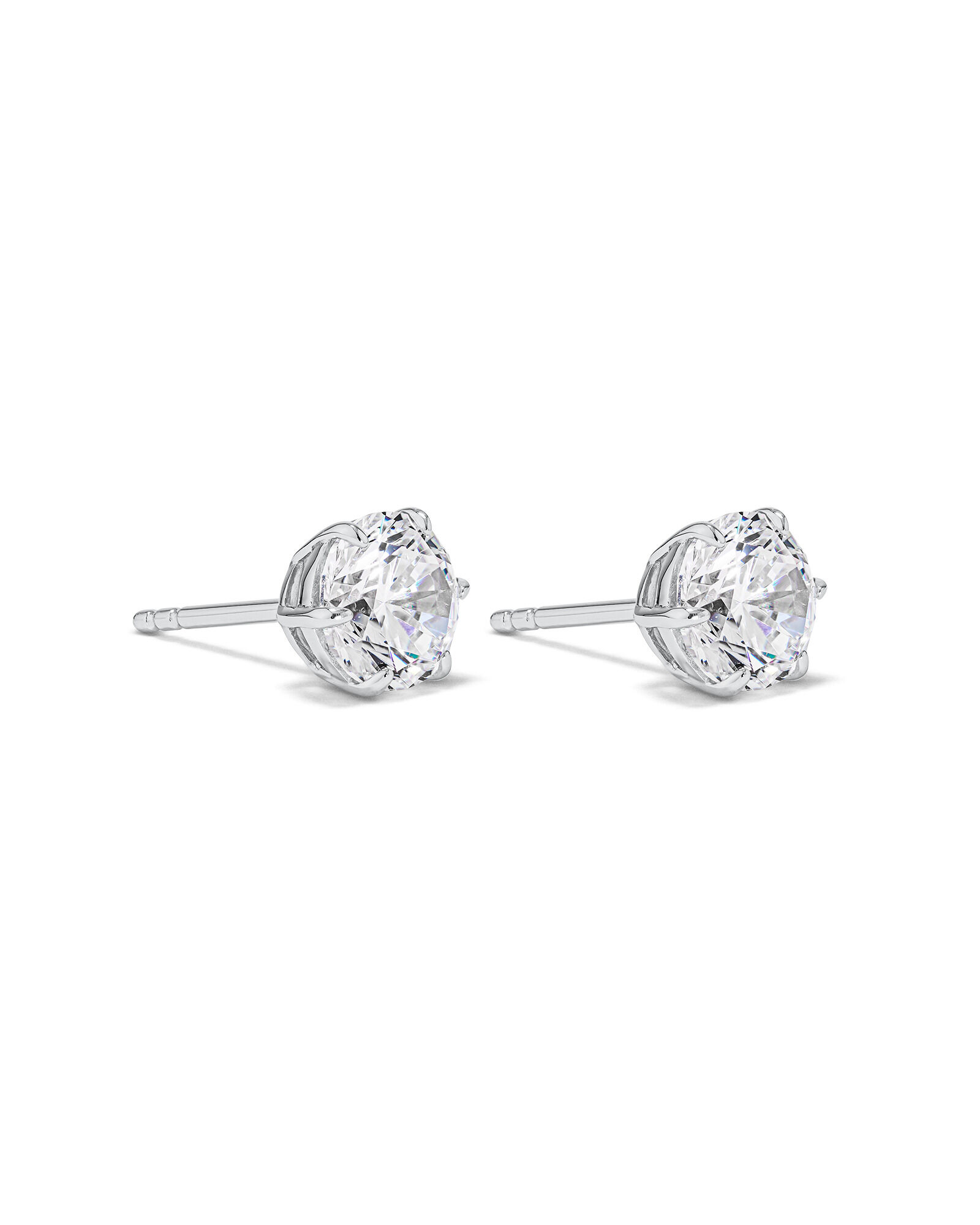 Cubic zirconia round stud earrings top